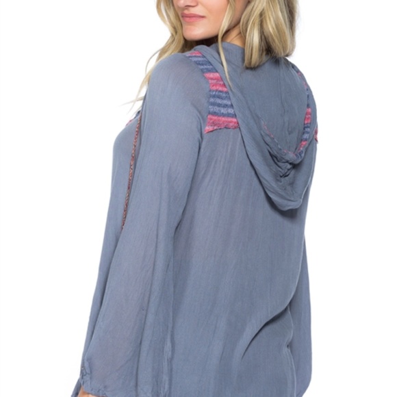 LONG BOHO HOODED TOP - Picture 2 of 5